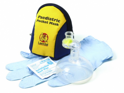Laerdal Paediatric Pocket Mask with Gloves and Wipe in Pocket Soft Case