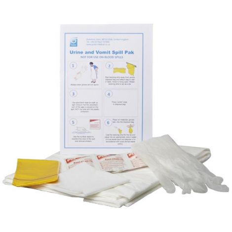 Guest Urine and Vomit Spill-Pak with Super Absorbent Pad x 10