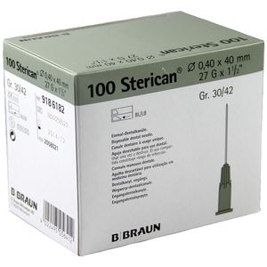 B Braun Sterican Dental Needles, 27G x 40mm (Box of 100)